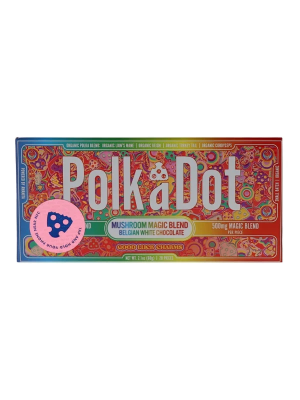 Polkadot Lucky Charms Mushroom Belgian White Chocolate 